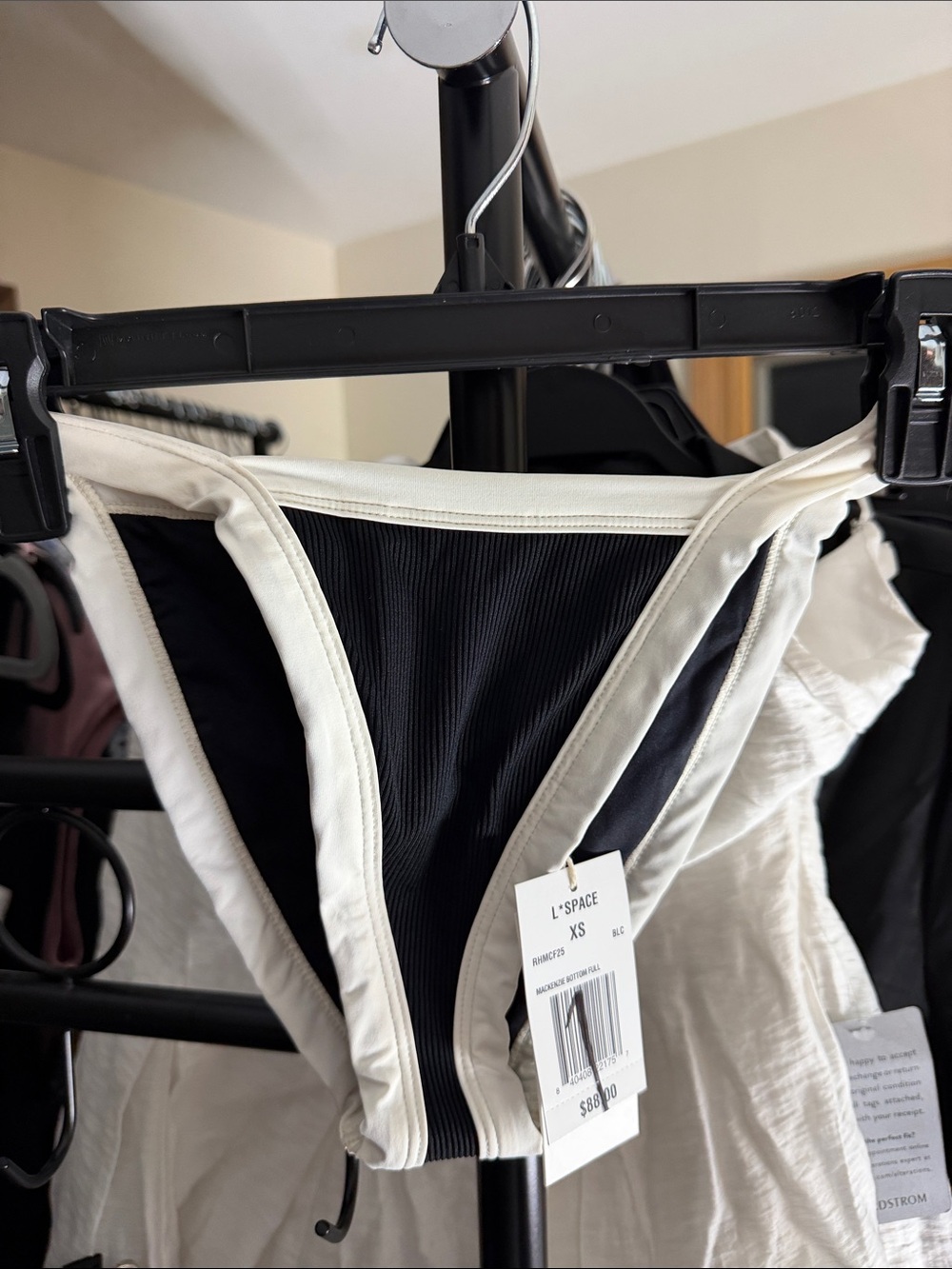 l*space Black and White Ribbed Kids Bikini Bottom